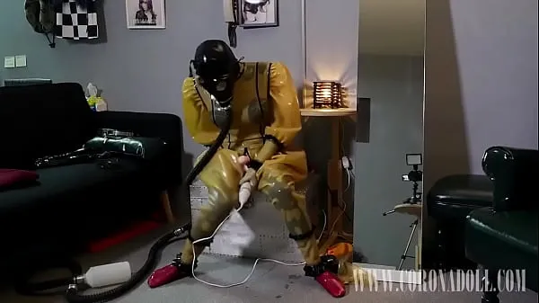 Meilleures vidéos sur l’énergie 3 couches de latex 4 couches de gants GasMask. Self-Bondage