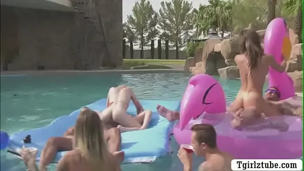 Best Busty shemales are in the swimming pool with many guys that,they decide to do orgy and they start kissing each is,they suck their big cocks passionately and they let them bareback their wet ass too energy Videos