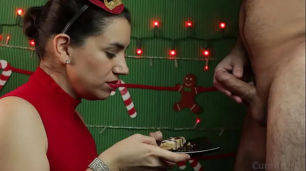 Najboljši videoposnetki Merry Christmas! Let's celebrate with cum on food energije