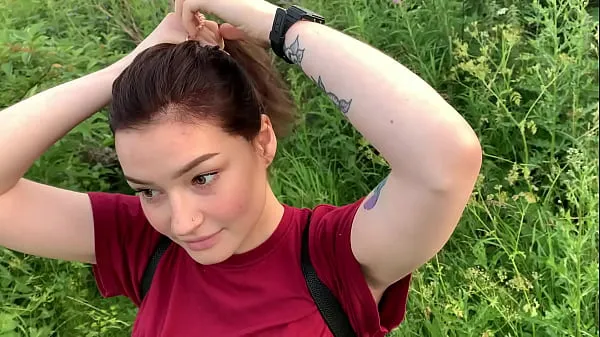 Best public outdoor blowjob with creampie from shy girl in the bushes - Olivia Moore energy Videos